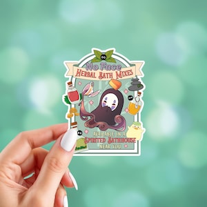 Pacote de Adesivos de Anime | Adesivos Inspirados no Studio Ghibli | Adesivos de Anime | Adesivos de Vinil Brilhante | Escolha Seus Adesivos No Face Herbal Bath