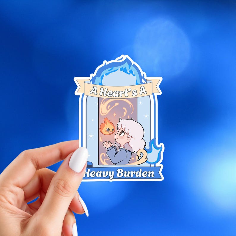 Pacote de Adesivos de Anime | Adesivos Inspirados no Studio Ghibli | Adesivos de Anime | Adesivos de Vinil Brilhante | Escolha Seus Adesivos Sophie & Calcifer