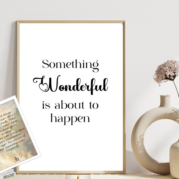 Something Wonderful original printable digital wall art Decor for Bedroom Living/Dining Room Block mount, print to canvas or paper & frame