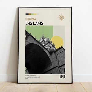Las Lajas Colombia Travel Print, Colombia Vintage Photography, Vintage Travel Gift, Vintage Wall Decor, Colombia Digital Art Print