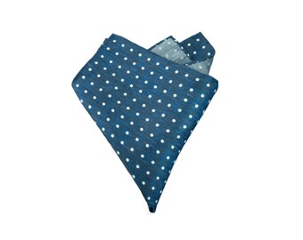 Navy blue pillowcase with white small dots