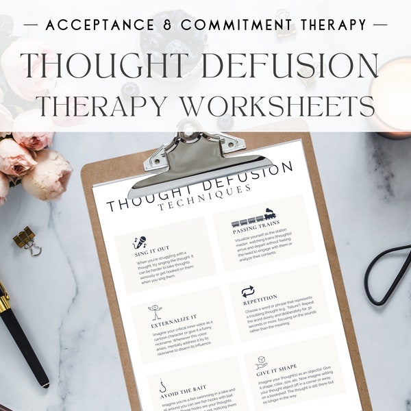 Cognitive Diffusion Worksheets.pdf TherapistKate - Etsy