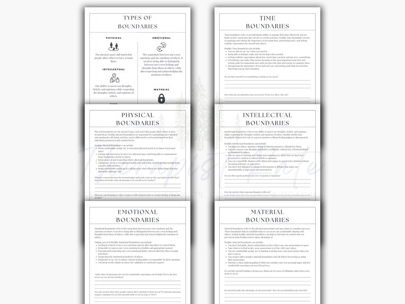 Boundary Worksheets, Healthy Boundaries, Therapy Worksheets, Self Care