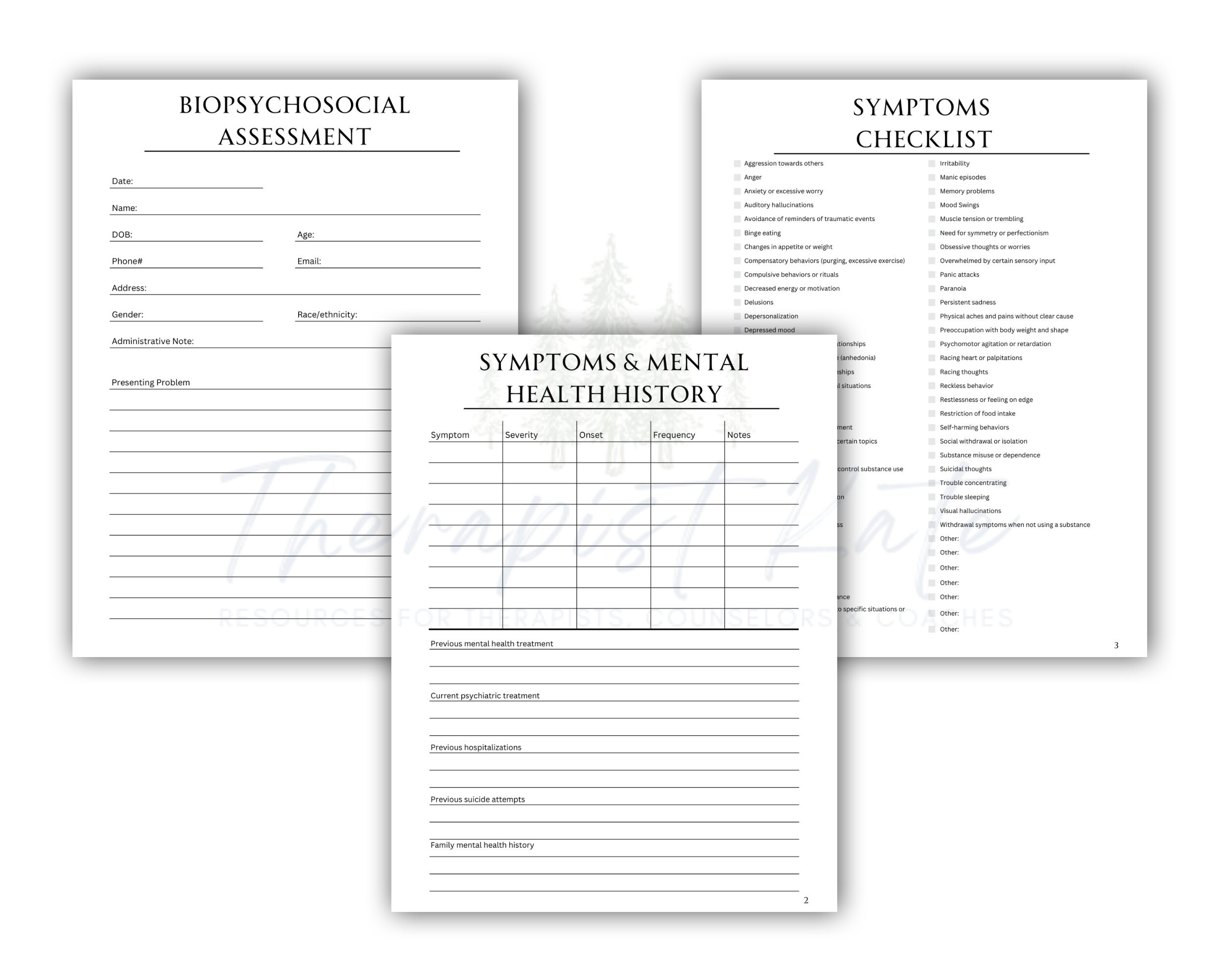 Biopsychosocial Assessment | Therapist Resources (PDF Download) - Etsy