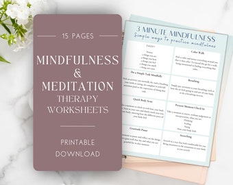 Mindfulness Meditation Therapy Worksheets: Guided Scripts (PDF)