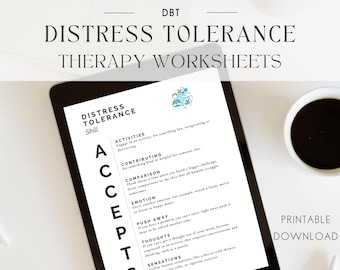 DBT Distress Tolerance Skills Handouts: Therapy Worksheets (Printable PDF)