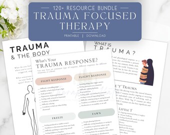 Trauma Informed Therapy Worksheets | 120+ Resources (Digital Download)