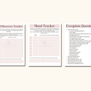 Solution Focused Therapy Worksheets: Goal Setting, Mood Tracker (PDF ...