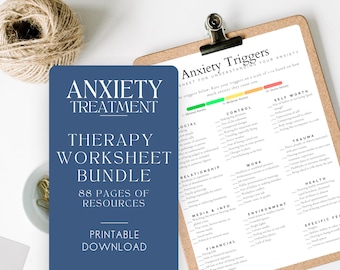 Anxiety Therapy Worksheets: CBT, ACT, Mindfulness (PDF Download)