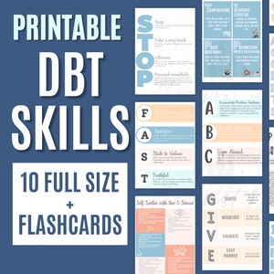 DBT Skills Therapy Worksheets, DBT worksheets, Therapy worksheets, D.B.T Printouts, Dialectical Behavioral Therapy Skills Handouts