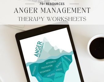 Anger Management Therapy Worksheets for Counselors, Social Workers, Life Coaches, School Psychologists, CBT Worksheets, EMDR, DBT, Stress