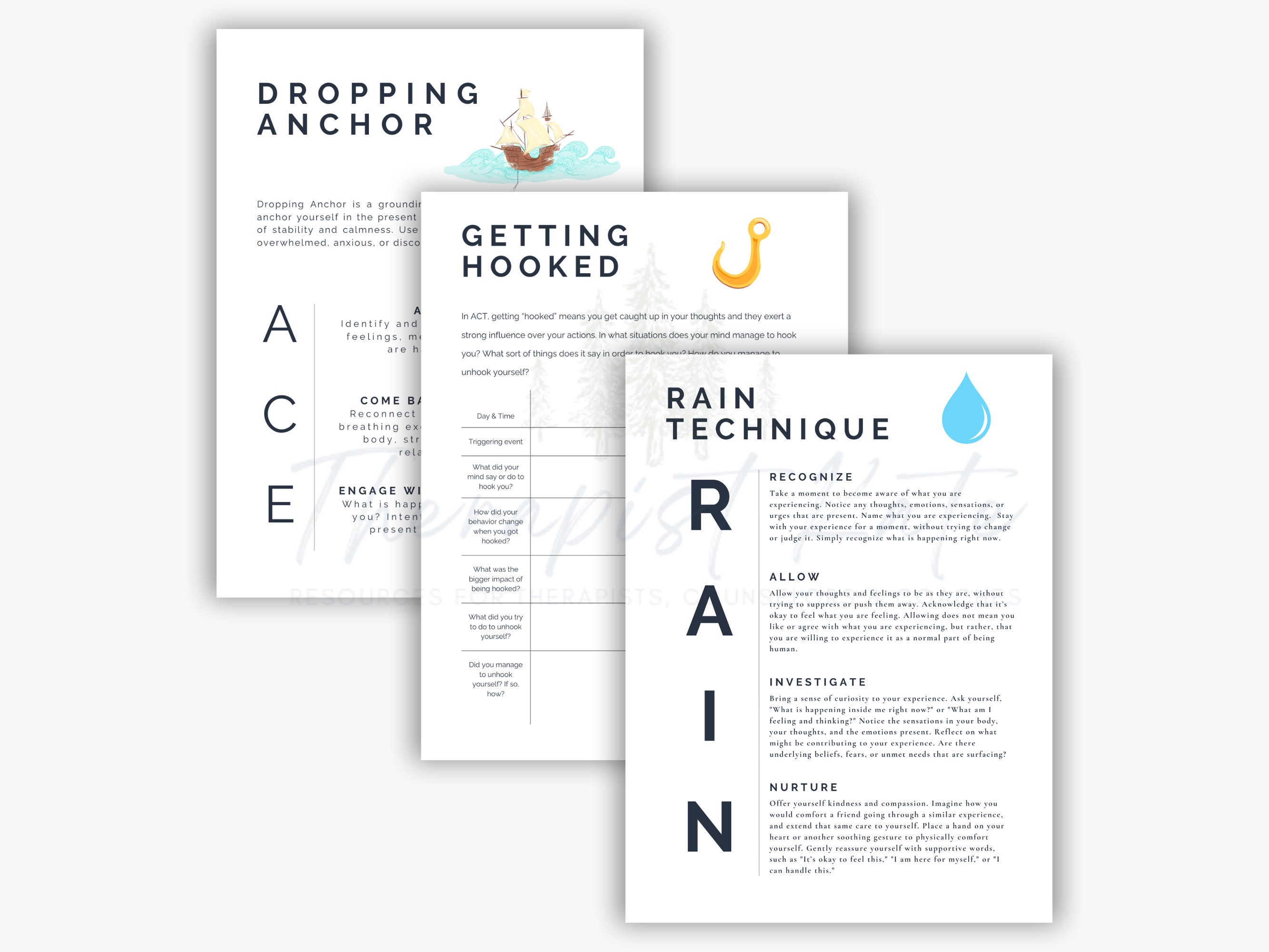 Rewind Technique Worksheet.pdf ACT Technique Worksheets: Therapy Skills Printouts (PDF) - Etsy