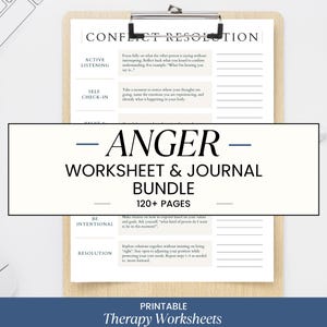 Anger Management Therapy Worksheets | Anger Worksheets | CBT Anger | Anger Therapy | Printable Therapy Worksheets | Anger Treatment | DBT