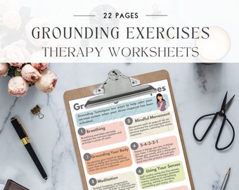 Grounding Exercises, Distress Tolerance, Emotional Regulation, Therapy Worksheets, DBT, CBT, Mood Worksheets, Counseling worksheets