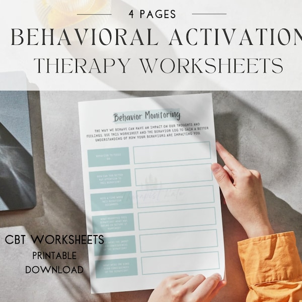 CBT Behavioral Activation Worksheets, CBT Worksheets, Mood Tracker, School Psychology, Social Work, Therapy Office Decor, DBT, Life Coach