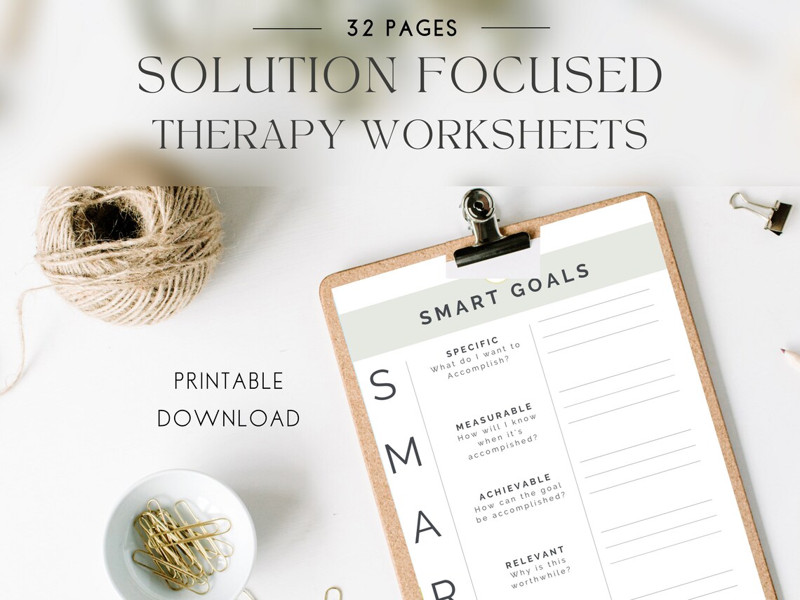 Solution Focused Worksheets.pdf Solution Focused Therapy Worksheets: SFBT, Goal Setting (PDF) - Etsy