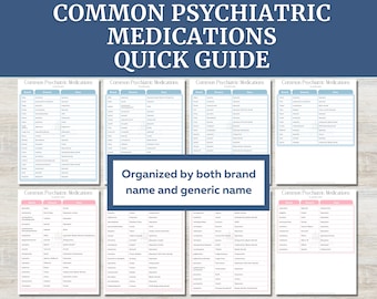 Psychiatric Medications Quick Reference Guide for Therapists (PDF)