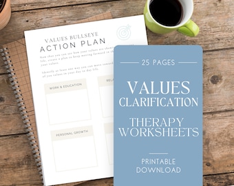Values Worksheets, ACT Worksheets, Acceptance and Commitment Therapy, Therapy Worksheets, Values Clarification,