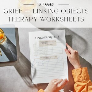 Grief Counseling Worksheets, Linking Objects, Grief Counseling, Therapist Resources, Bereavement, Printable worksheets, digital download