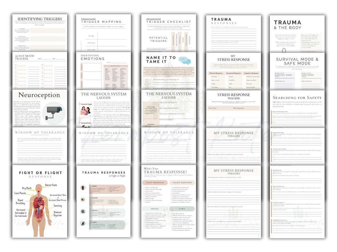 Trauma Informed Therapy Worksheets | 120+ Resources (digital Download ...