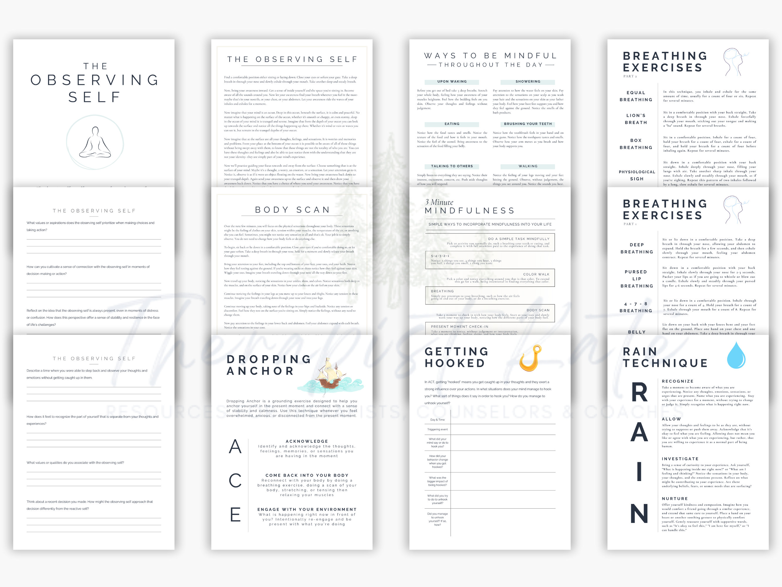 ACT Worksheets Bundle: Acceptance and Commitment Therapy (PDF Download ...