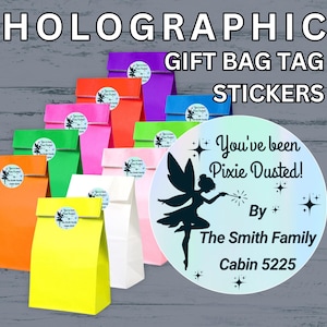 Pixie Dusted Sticker Personalized Fish Extender Gift Labels Cruise Gift Bags Cruising Ducks Tags Fairy Stickers Disney Cruise Favors Custom