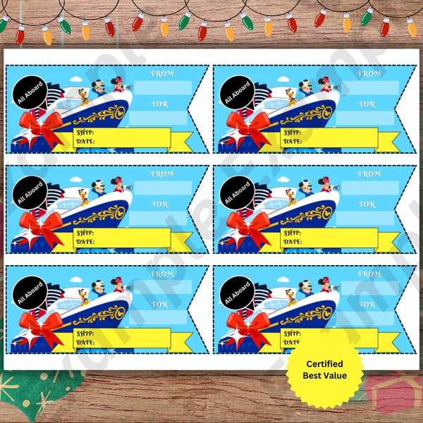 Fish Extender Gift Tags Christmas Holiday Printable FE Gift Tags, Dis ney Cruise 2024/25, Wish - Magic - Dream - Wonder - Fantasy - Treasure