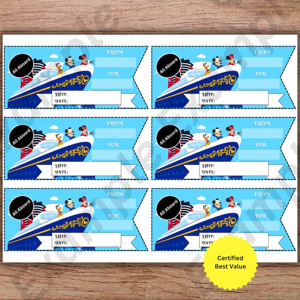 Fish Extender Tags Personalized Cruise Printable Gift Tag, Dis ney Cruise 2024/25 Items Wish - Magic - Dream - Wonder - Fantasy - Treasure