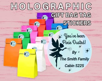 Pixie Dusted Sticker Personalized Fish Extender Gift Labels Cruise Gift Bags Cruising Ducks Tags Fairy Stickers Disney Cruise Favors Custom