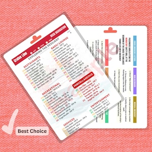 May include: Two white deck navigation cards with red accents, listing restaurants, bars, and recreational activities on a cruise ship. The cards include the text "Cruise Line" and "Best Choice."