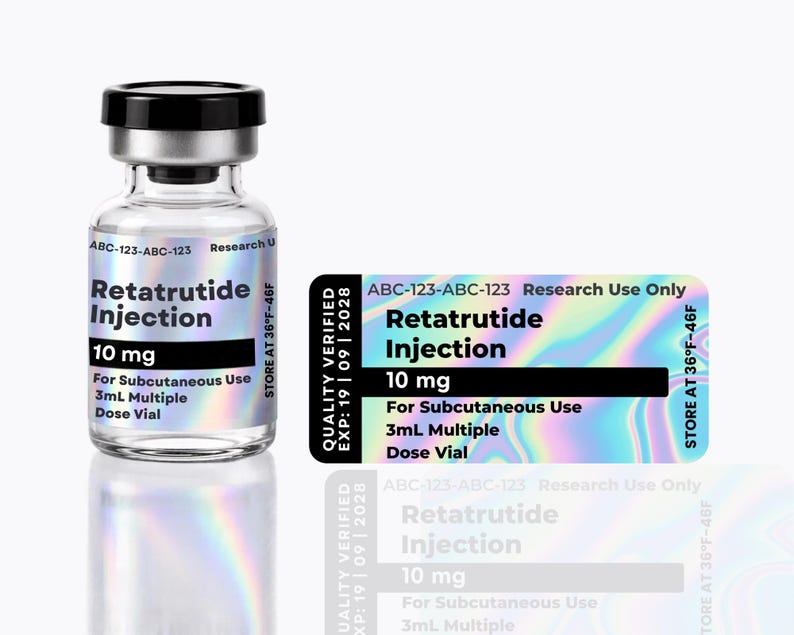 Custom Holographic Peptide Stickers for 3ml, 5ml & 10ml Vials BOPP ...