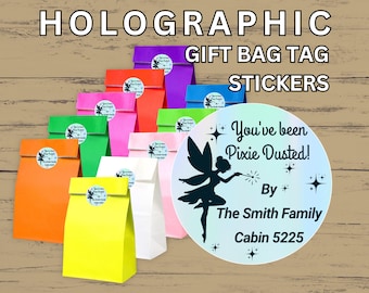 Pixie Dusted Sticker Personalized Fish Extender Gift Labels Cruise Gift Bags Cruising Ducks Tags Fairy Stickers Disney Cruise Favors Custom