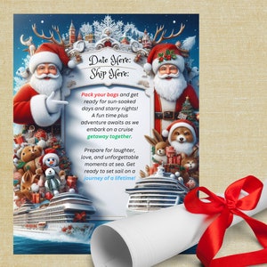 Crucero Revelar Carta Sorpresa de Navidad Regalo de Vacaciones Revelar Invitación de Viaje de Crucero Sorpresa Personalizada Ideas de Regalos de Crucero Personalizados, Rompecabezas