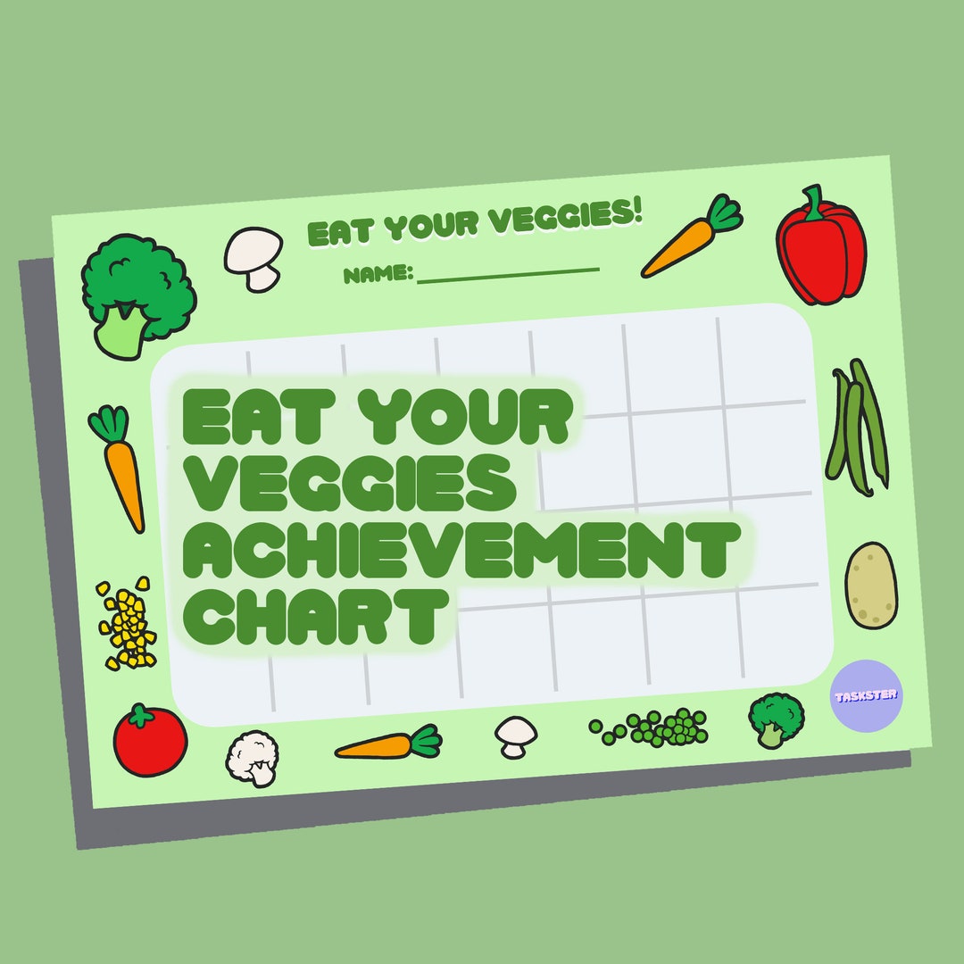 Eat Your Vegetables Chart for Kids Children's Etsy