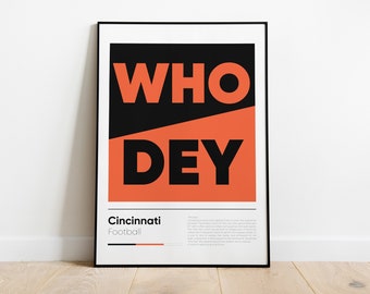 CINCINNATI BENGALS poster, Nfl Iconic Printed Poster Collection, Wall Art