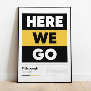 PITTSBURGH STEELERS poster, Nfl Iconic Phrases Series, Wall Art, Printed Poster