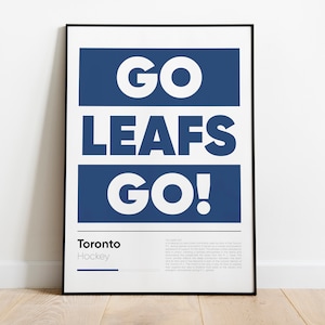 TORONTO MAPLE LEAFS, Go Leafs Go!, Nhl Iconic Phrases Series, Wandkunst, gedrucktes Poster