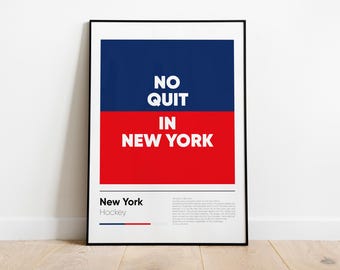 NEW YORK RANGERS poster, Nhl Iconic Phrases Series, Wall Art, Printed Poster
