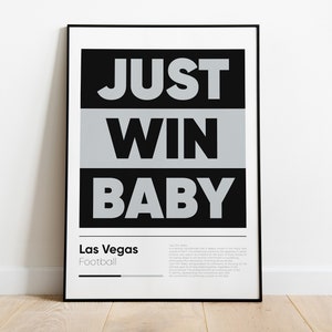 LAS VEEAS Raiders Plakat, Nfl Iconic Phrases Series, Wandkunst, gedrucktes Plakat
