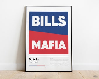 BUFFALO BILLS poster, Nfl Iconic Printed Poster Collection, Wall Art