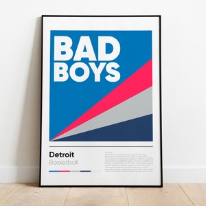 DETROIT PISTONS poster, Bad Boys, Nba Iconic Phrases Series, Wall Art, Printed Poster