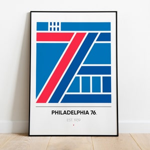PHILADELPHIA 76ERS poster, Nba Minimal Team Posters Series, wall art printed poster