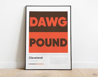 CLEVELAND BROWNS poster,  Nfl Iconic Printed Poster Collection, Wall Art