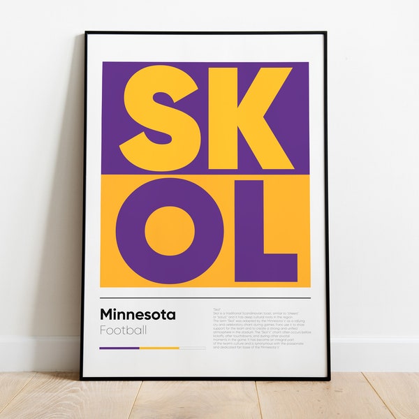 MINNESOTA VIKINGS poster, Nfl Iconic Printed Poster Collection, Wall Art