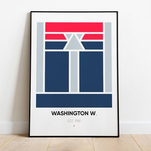 WASHINGTON WIZARDS poster, Nba Minimal Team Posters Series, wall art printed poster