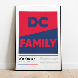 WASHINGTON WIZARDS poster, DC Family Nba Iconic Phrases Series, Wall Art, Printed Poster