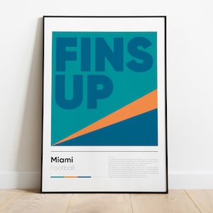 Poster MIAMI DOLPHINS, collezione di poster stampati iconici della Nfl, arte della parete