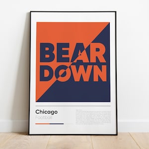 CHICAGO BEARS poster, Nfl Iconic Printed Poster Collection, Wall Art