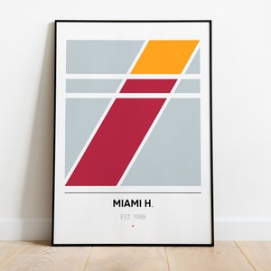 MIAMI HEAT poster, Nba Minimal Team Posters Series, wall art printed poster
