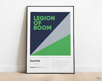 SEATTLE SEAHAWKS poster, Nfl Iconic Printed Poster Collection, Wall Art